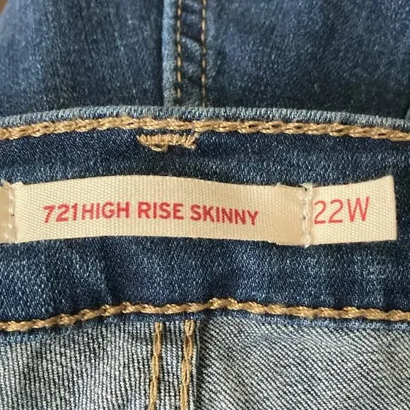 Women's Levi’s size 22W jeans Plus Size 721 High-Rise Skinny Jeans irregular - Picture 5 of 11